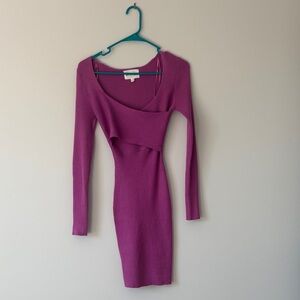Olive & Oak Vibrant Purple Long Sleeve Dress